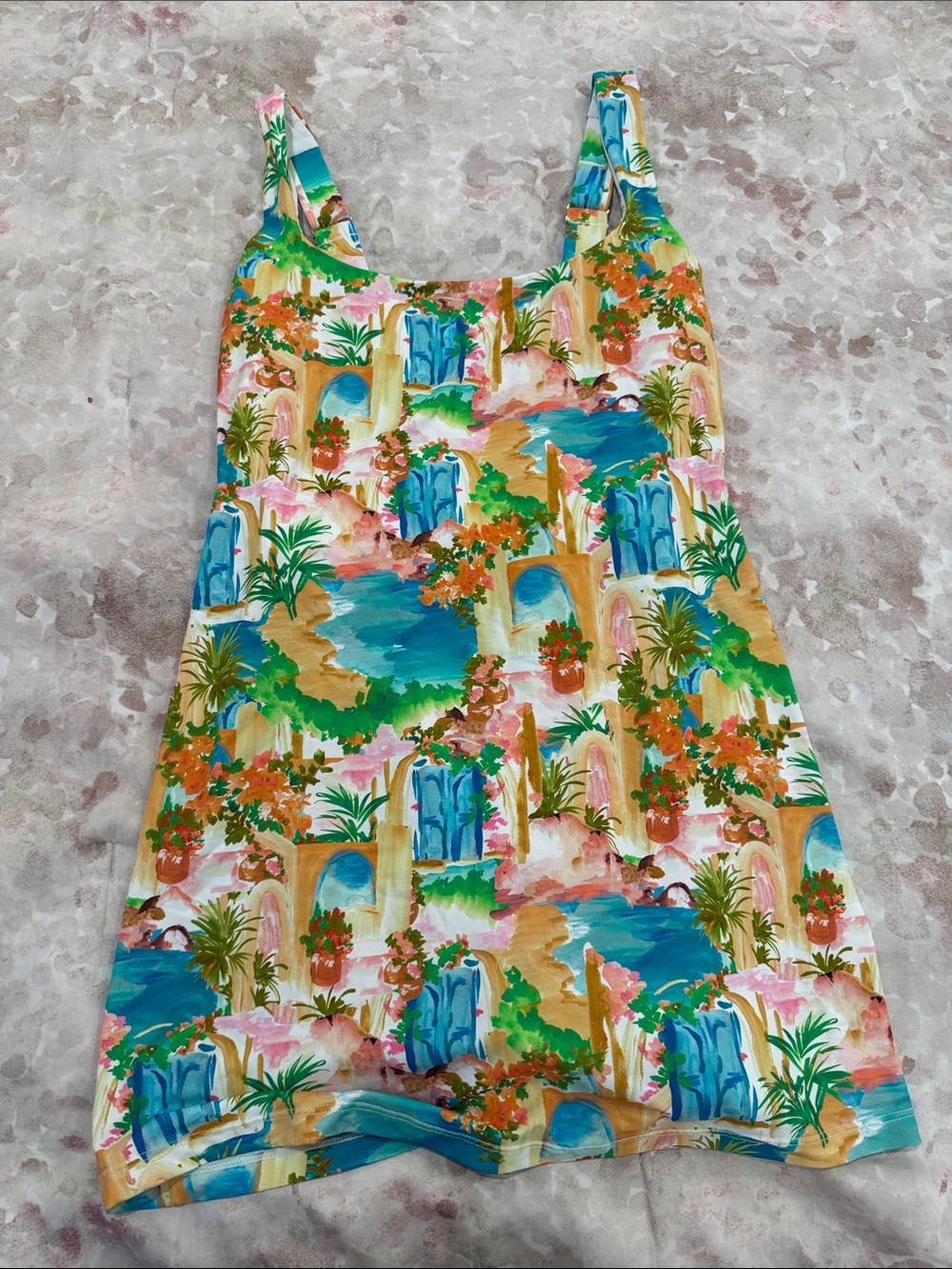 Show Me Your Mumu Tropical Floral Sundress in White, Green, Blue & Orange